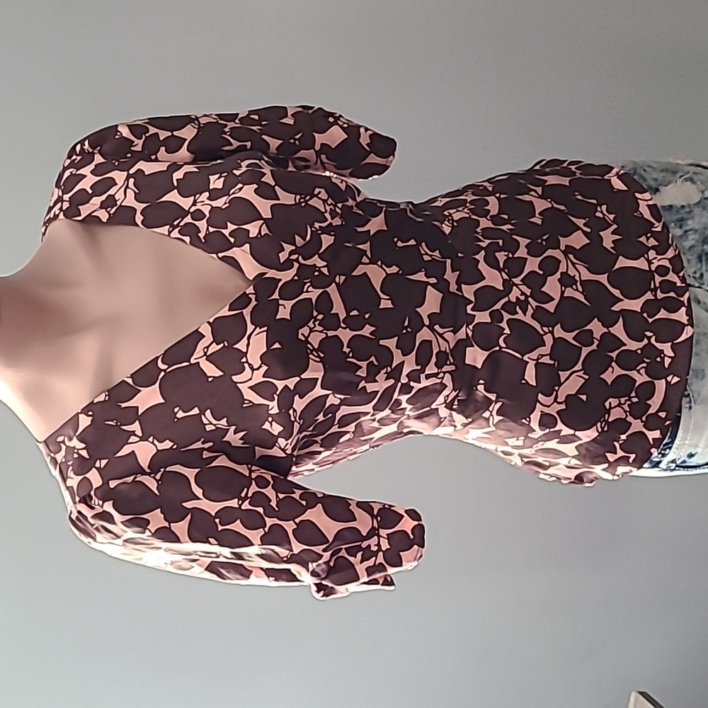 Vintage Y2K Fairy Satin Brown Pink Floral Size Small - Picture 3 of 9